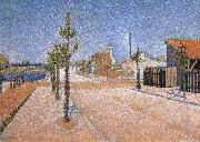 Paul Signac sunlight quai de clichy opus oil painting